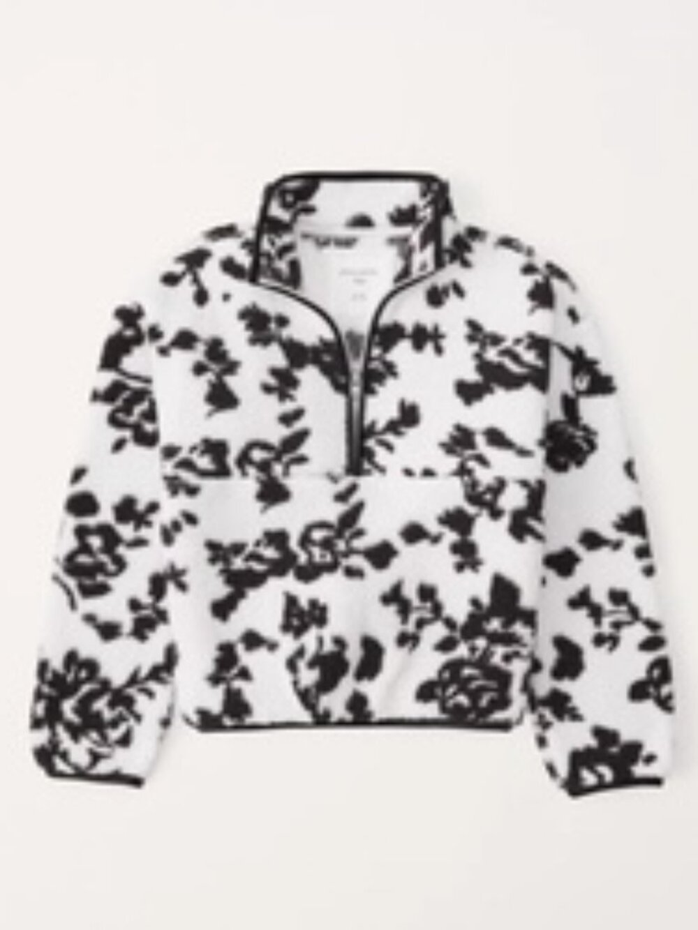 Abercrombie Girls Pattern Cozy Sherpa Quarter-Zip Sweatshirt Sz 11/12
